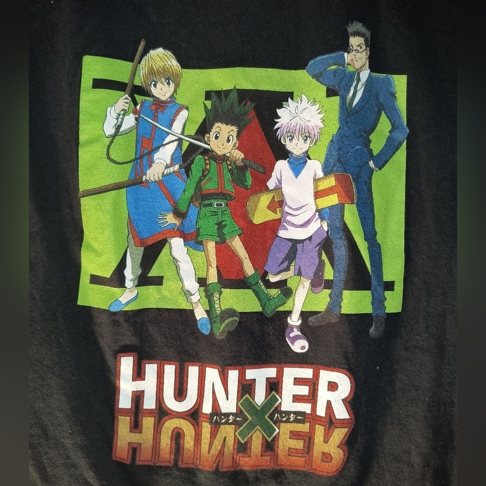 Hunter Graphic Tee - Black with Multicolor Design Anime Manga X